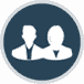 blue two people icon
